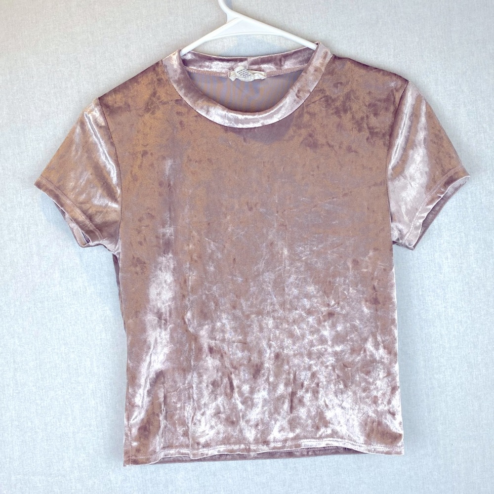 Women’s Light Pink Velvet Top